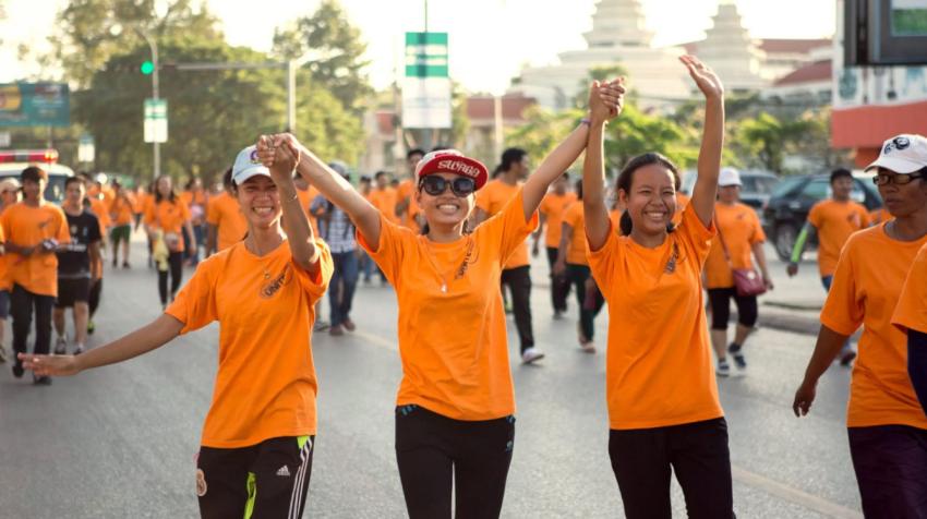 Women participating in a public event for gender equality